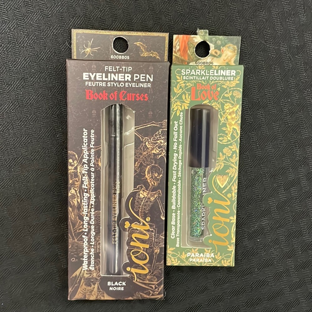 Ioni Book of Love Paraiba Green Sparkleliner & Book of Curses Felt-Tip Eyeliner